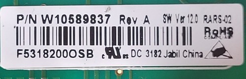 Genuine Refrigerator Kitchen Aid Control Board Part#W10589837 - Picture 3 of 4