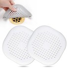 Hair Drain Catcher 2 Pack Silicone Shower Stopper with Suction Cup White