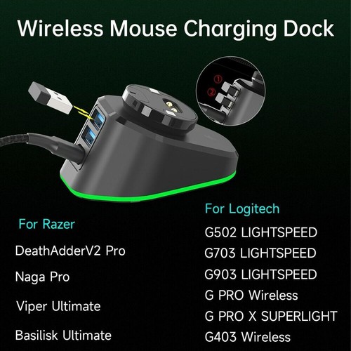 RGB Charging Dock Station For Logitech G Pro X Superlight Wireless Mouse aa - Picture 12 of 19