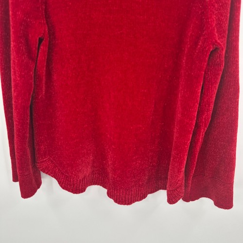 Soft Surroundings Sweater Womens PM Red Knitted Comfort Ribbed Hem Cowl Neck - Picture 4 of 10