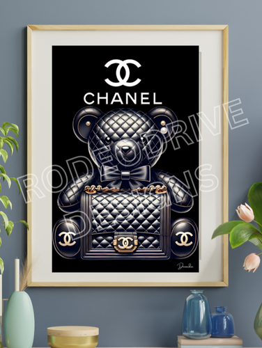 Chanel Bär Kunstdruck 11x17 Chanel Art signiert vom Künstler Denardai Unikat