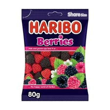 Haribo Halal Berries 80g Raspberry Flavored Jelly (Ahududu Aromali Yumusak Seker