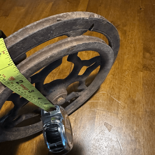 Antique Cast Iron Wheelright Traveler Blacksmith Tool Pulley Edges Farm Barn 10” - Picture 7 of 11