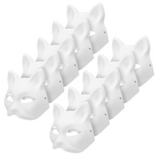 10 Pcs Blank Paper Mask Masks Costume Cat Unpainted Man Bridegroom to