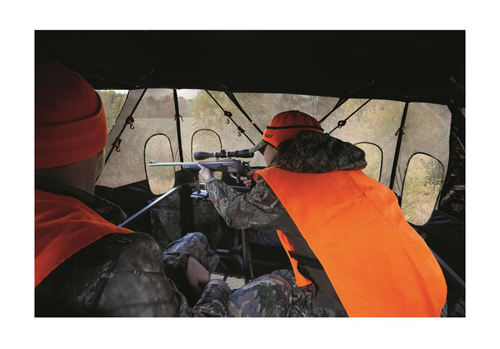 6 Feet Tall 4x4 2 Man Tripod Stand Hunting w/ Blind Deer Wrap Adjustable Ladder - Picture 4 of 12