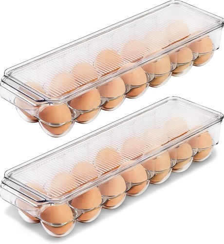 Egg Container For Refrigerator 14 Egg Container With Lid & Handle Utopia Home - Picture 1 of 48