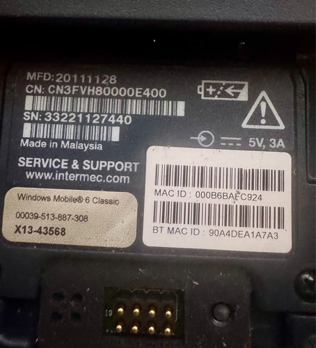 INTERMEC CK3NI Barcode Scanner mit IP30 RFID TRIGGER, STYLUS & AKKU AB17 - Bild 5 von 7