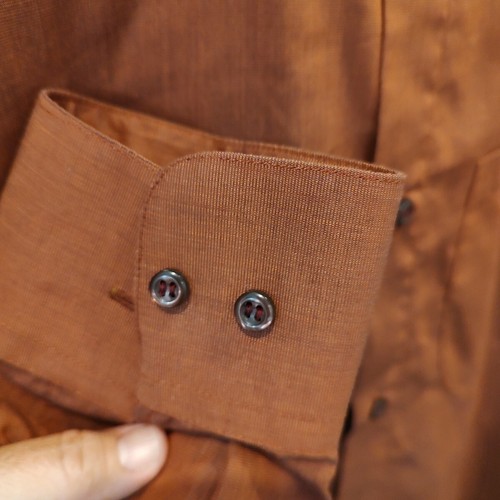 Fratelli Moda Rust Red Italian Long Sleeve Button Up Business Casual Sz 16.5 - Picture 4 of 10