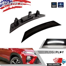 For 2021-2025 Chevy Trailblazer Smoked Lens White LED Front Side Marker Lights