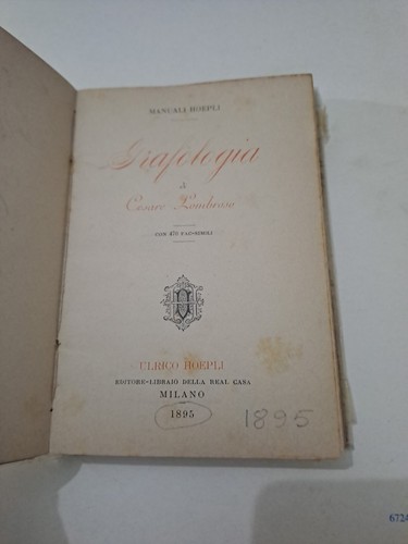 Grafologia di Lombroso Cesare Ulrico Hoepli 1895 Criminologia Forense Raro - Foto 6 di 14