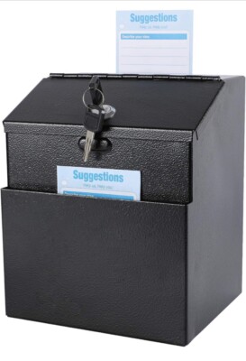 Xydled Suggestion Box with Lock Wall Mounted Urn,voting,box,collection Ect