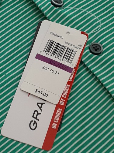 GRAND SLAM Mens On & Off Course Striped Performance Polo Golf Shirt XXL b75 - Picture 8 of 8