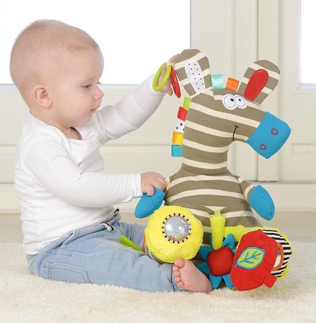 Dolce Activity Zebra Interactive Educational Sensory Stuffed Animal Plush Toy | eBay