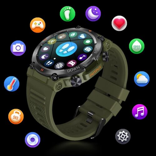 Military Smart Watches For Men (Make/Answer Calls) Bluetooth Sports Smartwatch - Picture 17 of 21