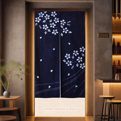 Japanese Shibori Gourd Noren Door Curtain, Kakishibu Persimmon Dyed Room Divider - Picture 8 of 8