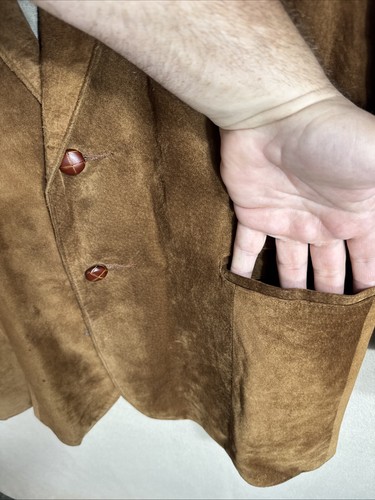 Vintage Diamond Leathers Suede Leather Jacket 42 Made In The Usa El Paso - Picture 7 of 16