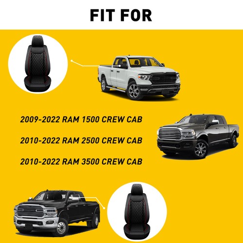 Juego completo de cojines de funda de asiento de coche para camioneta Dodge Ram 1500 2009-2022 2500 3500 - Imagen 3 de 14
