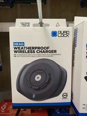 QUAD LOCK WEATHERPROOF WIRELESS CHARGING HEAD MOTORCYCLE PHONE