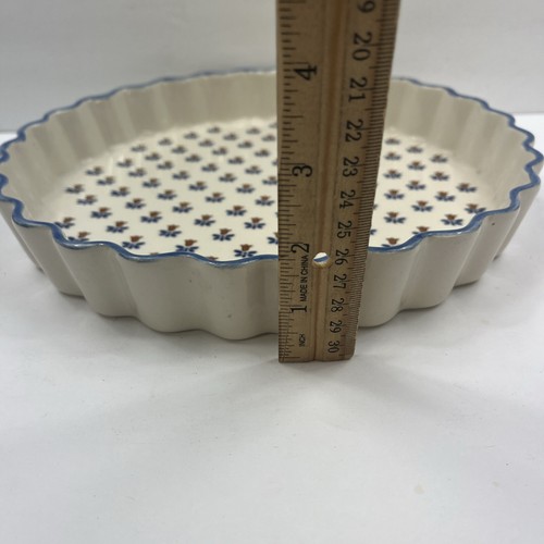 Vintage Pie Quiche Tart Dish Flowers made in Japan 10" Ovensafe Blue Red - Picture 5 of 6
