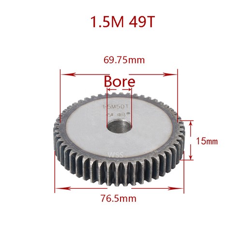 1.5 Modul Steel Spur Gears Pinion Gear Thickness 15mm 12-60 Teeth  For 3D CNC - Picture 47 of 58