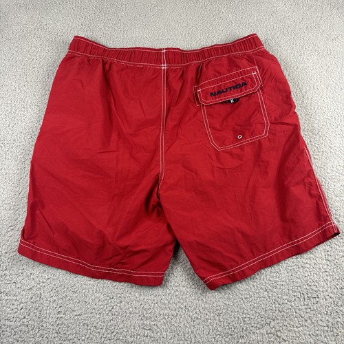 Nautica Mens XL Red Lace Tie Surf Beach Board Shorts Swink Trunks - Bild 2 von 5