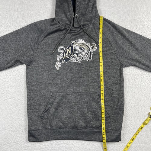 Navy Midshipman Sweatshirt Mens Medium Gray Pullover Hoodie USA Military NCAA - Picture 8 of 12