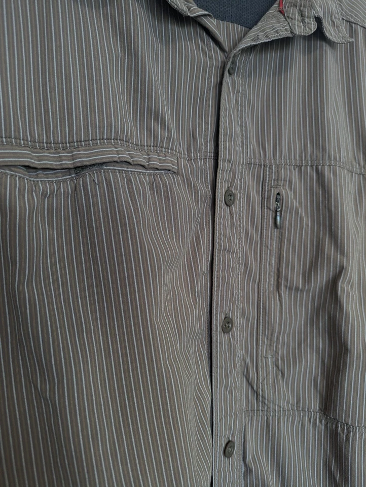 The North Face Shirt Mens Size XL Brown Stripe Vented Long Sleeve Outdoor Hiking - Image 4 of 4