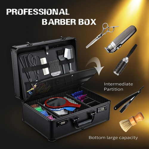 Barber Accessories Case, Profesional Barbers Briefcase Tool Case, Barber Cases f - Picture 2 of 12