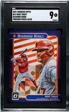 2021 Donruss Optic #14 Mike Trout FREEDOM PRIZM /45 SGC 9 MINT