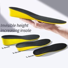 Height Increase Insoles Yellow Shoes Sole Pad Breathable Absorption Feet Care