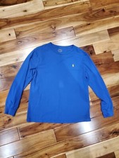 Polo Ralph Lauren T Shirt Youth Size L 14-16 Purple Long Sleeve Crew Neck Pony