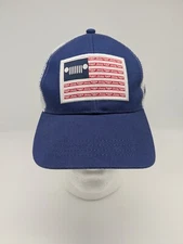 JEEP Stars and Stripes Patch Blue & White Snapback Trucker Baseball Hat Cap
