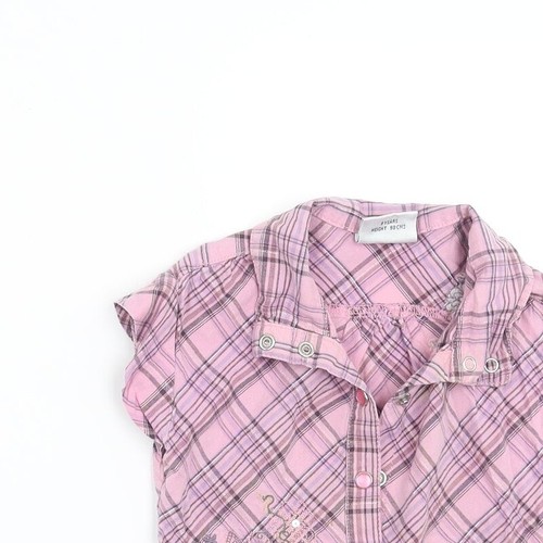 NEXT Girls Purple Check Cotton blend Blouse Size 3 Years - Embro - Picture 5 of 12