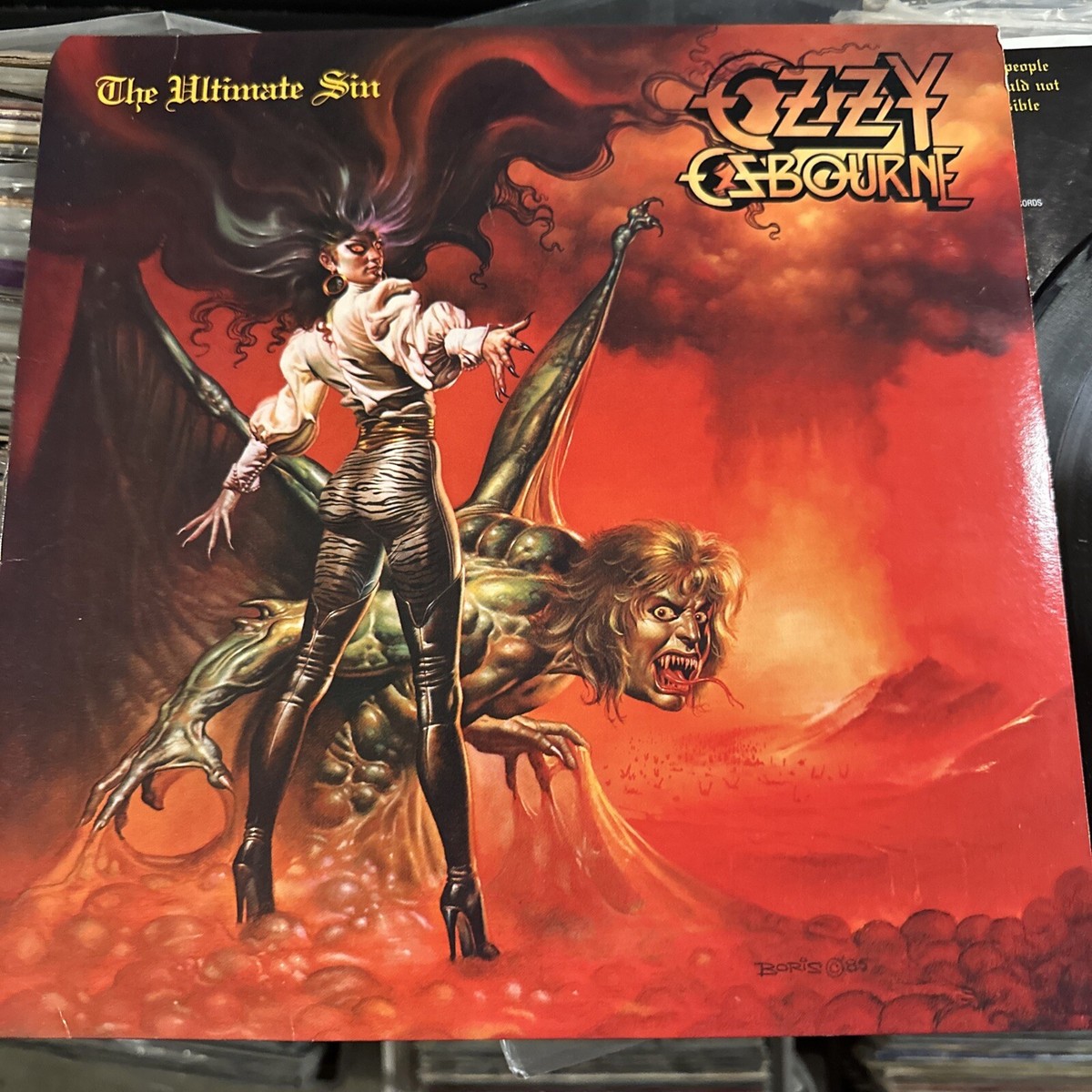 Ozzy Osbourne ‎– The Ultimate Sin LP 1986 Epic ‎OZ 40026 VG