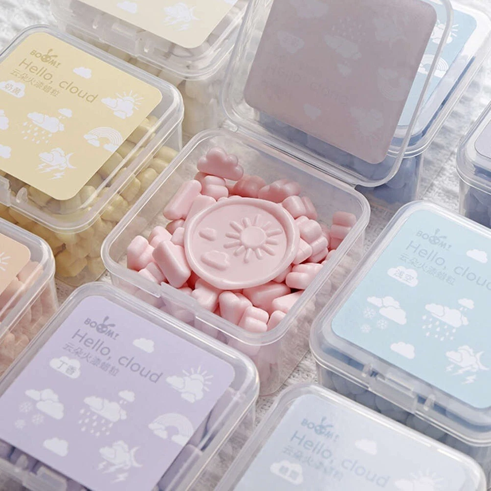 200 cuentas de sello de cera en la nube, perfectas para tarjetas, sobres, invitaciones, cartas Foto 4 de 4