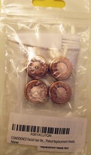 1 Set of 4 Facial Hair Remover Replacement Heads w/Brush, 18K Gold Plated - NEW