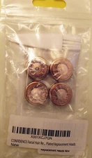 1 Set of 4 Facial Hair Remover Replacement Heads w/Brush, 18K Gold Plated - NEW