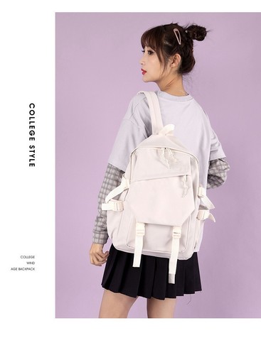MOCHILA COREANA JAPONESA COLOR UNIVERSIDAD INFORMAL GRAN VOLUMEN - Imagen 7 de 11