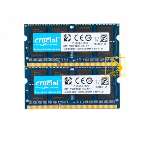 RAM Crucial 16GB 8GB 4GB 2Rx8 PC3L-12800S DDR3-1600MHz SODIMM Memoria Portátil.-. - Imagen 8 de 10