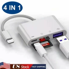 4in1 USB to Card Reader Adapter USB Camera Micro SD Memory Slot For iPhone iPad~