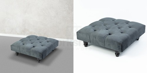 Upholstered Footstool Pouffe Seat Chesterfield Foot Stools 3 Sizes & 13 Colours - Picture 47 of 128
