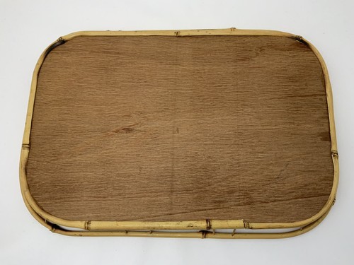 4 Vintage Bamboo Woven Rattan Wicker Serving Trays Tiki Bar, Beach 19"x 13" - Picture 7 of 21