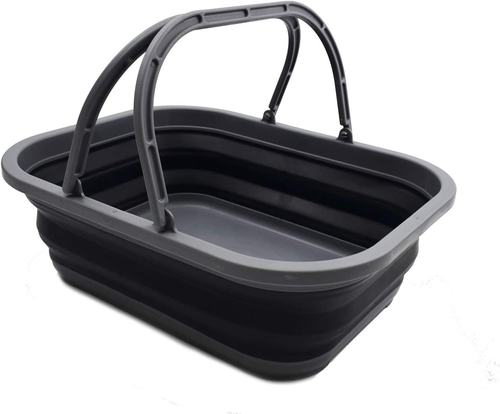 Cubo Plegable De 12L 3.17 Galones Con Asa Cesta Portatil Para Picnic Excursiones - Imagen 2 de 2