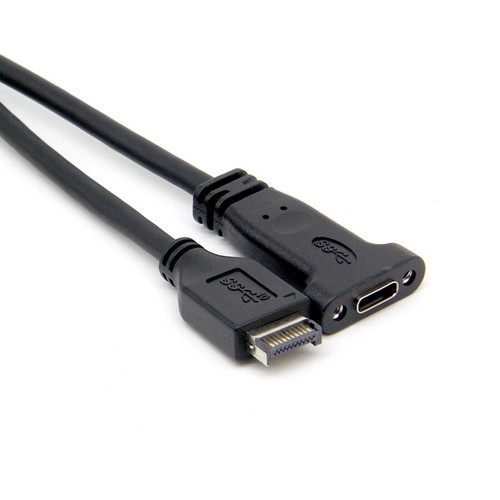 Câble d'extension XT-XINTE USB 3.1 en-tête panneau avant type E mâle vers USB-C type C - Photo 4/7
