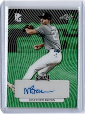 2023 Perfect Game Metal Green Wave Matthew Brown 3/6 Auto (B23) Oklahoma State