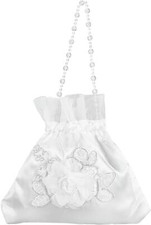CRASPIRE Wedding Bride Handbag 8.38x8.7 Rose Satin Bridal Money Bag...