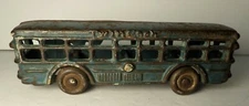 A C WILLIAMS CAST IRON BLUE "TWIN COACH" BUS Arcade Hubley Dent