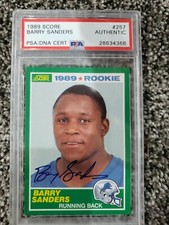1989 Score Barry Sanders Rookie #257 PSA Authenticated Autograph!!