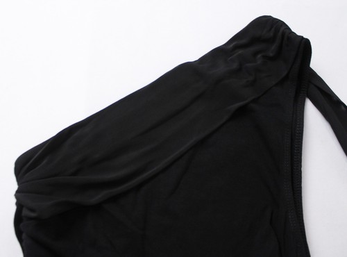 Commense Women's Slim Fit Solid Asymmetrical Neck Tank Top AR8 Black Small NWT - Picture 2 of 3