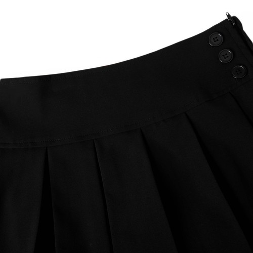 Girls School Uniform Skirt Kids Adjustable Waist Stretchy Skort Black 7 - Picture 6 of 9